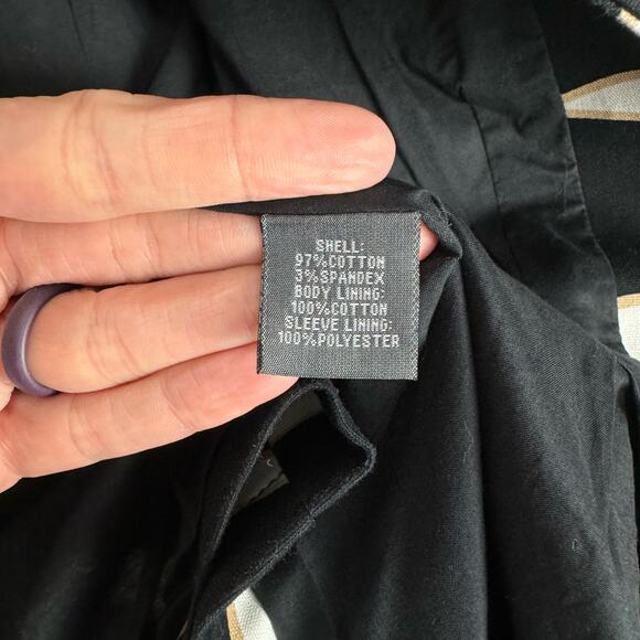 Kenneth Cole Reaction | Black Short Sleeve Collarless Tailored Business Jacket - Picture 10 of 11